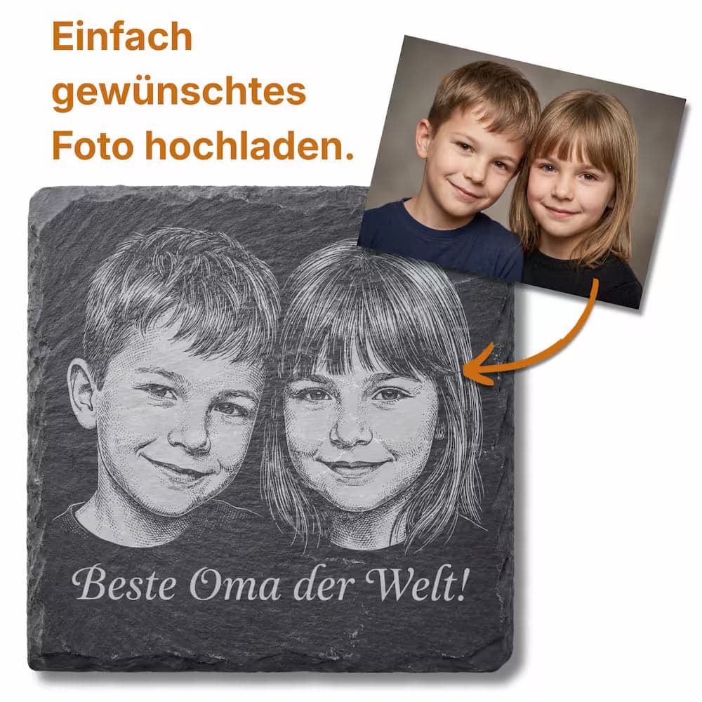 Schieferuntersetzer „Beste Oma der Welt“ – Geschenk Muttertag