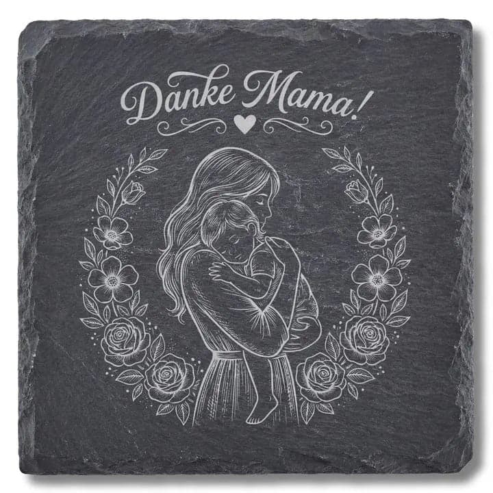 Schieferuntersetzer „Danke Mama!“ – Geschenk Muttertag