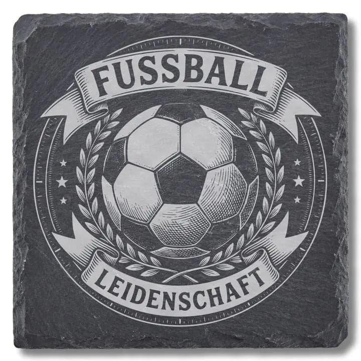 Schieferuntersetzer "Fussball Leidenschaft" – Geschenk Kicker