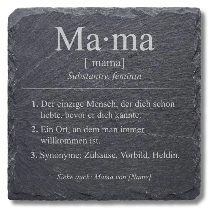 Schieferuntersetzer Mama Definition – Geschenk Muttertag