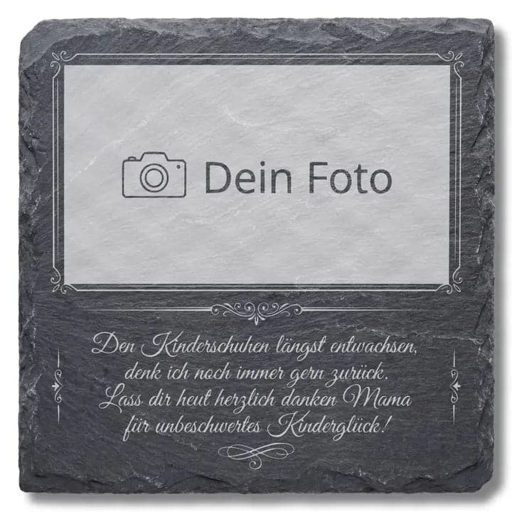 Schieferuntersetzer Muttertag Foto Spruch – Mama Geschenk