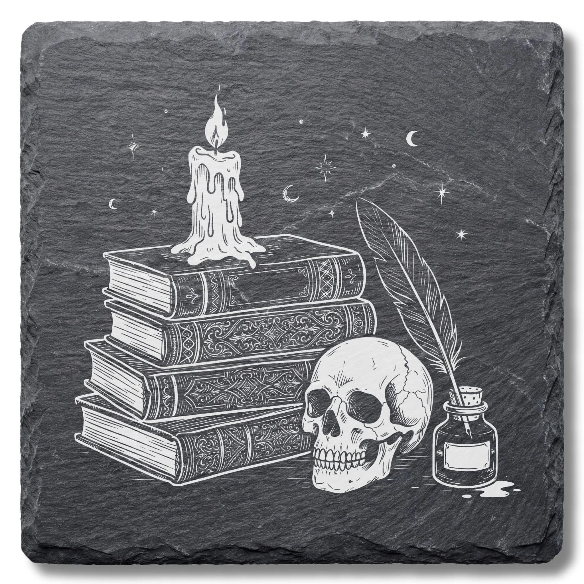 Dark Academia Schieferuntersetzer – Mitternachtsstudium