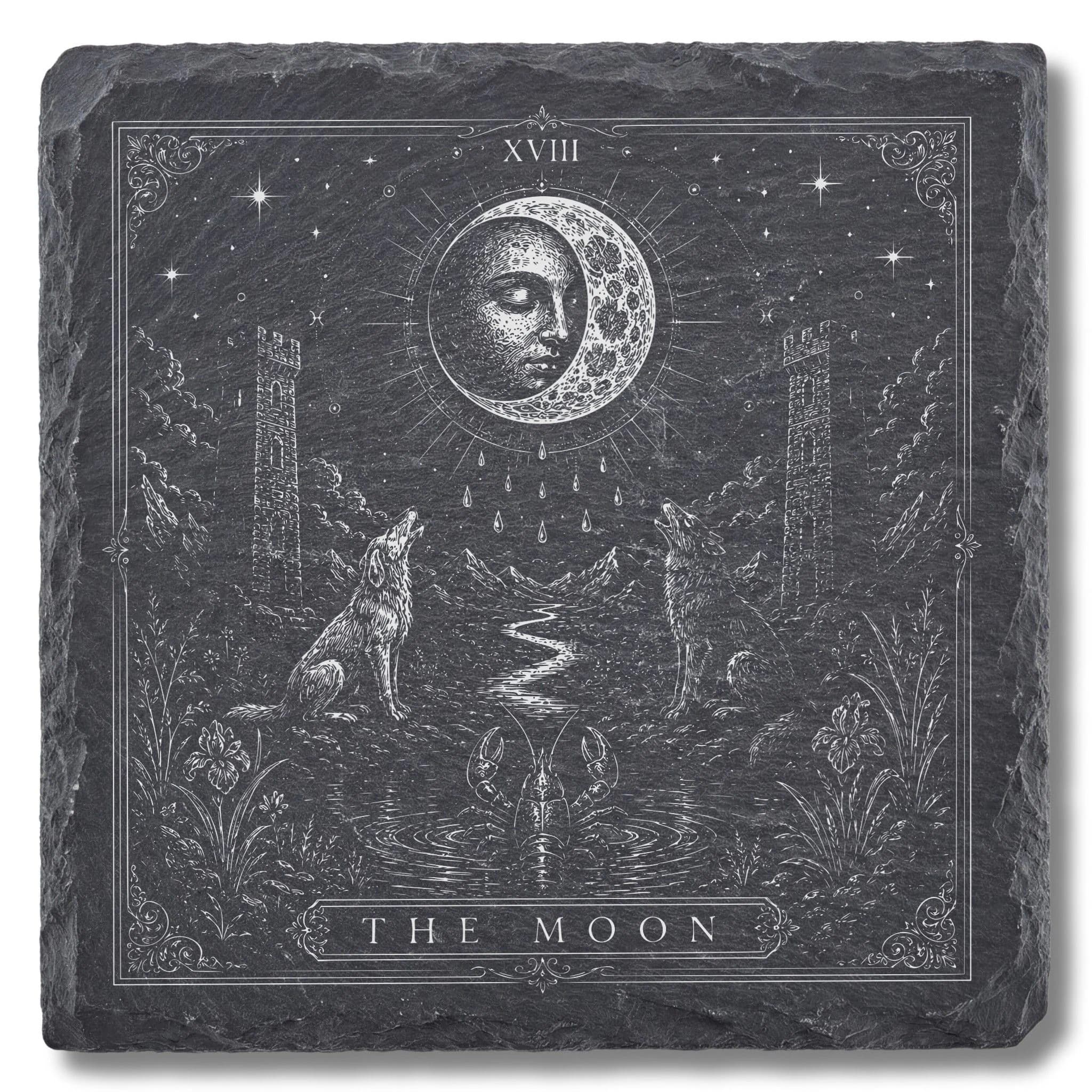Tarot Schieferuntersetzer – Der Mond (The Moon)