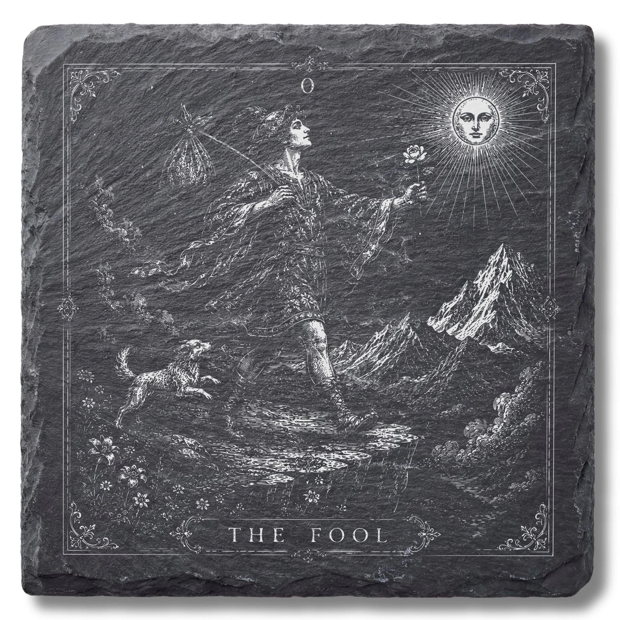 Tarot Schieferuntersetzer – Der Narr (The Fool, Karte 0)