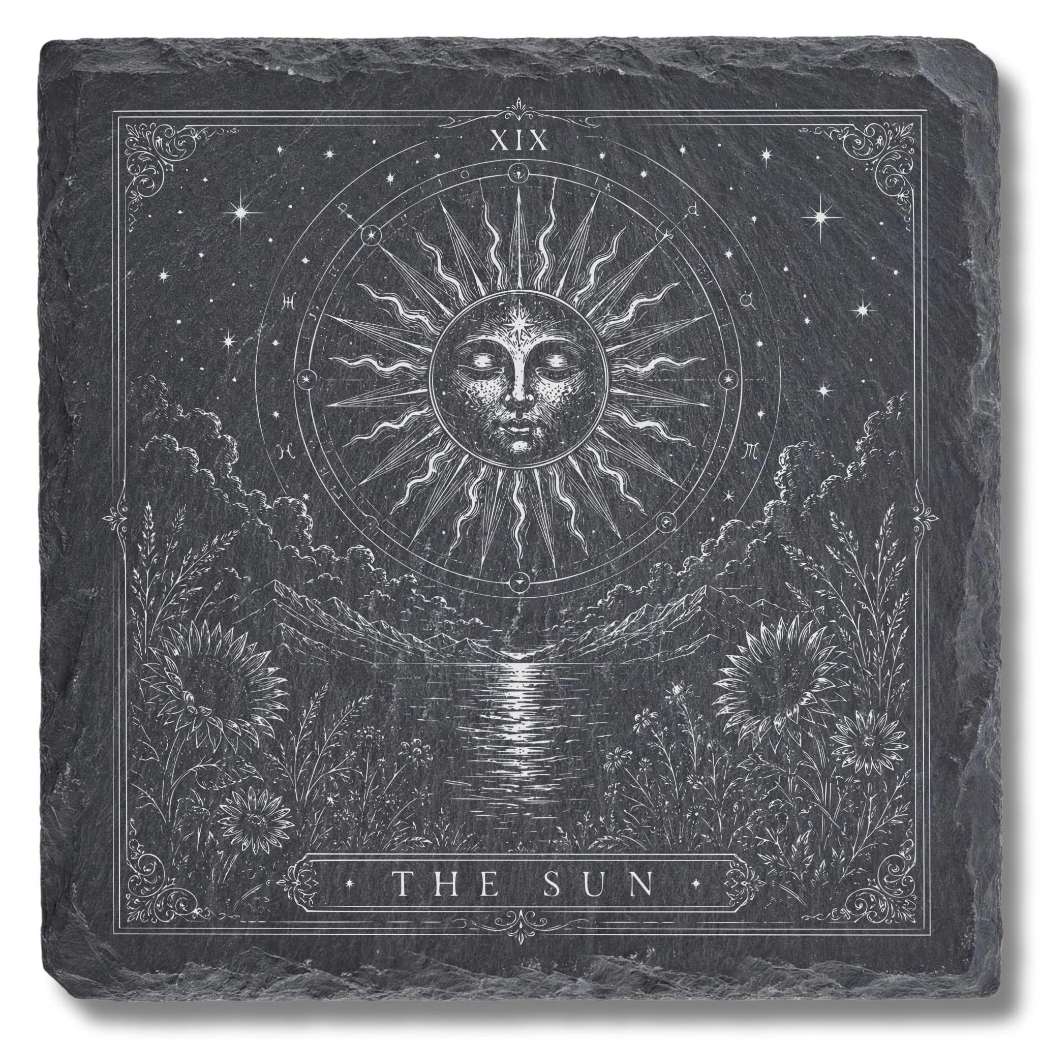 Tarot Schieferuntersetzer – Die Sonne (The Sun)