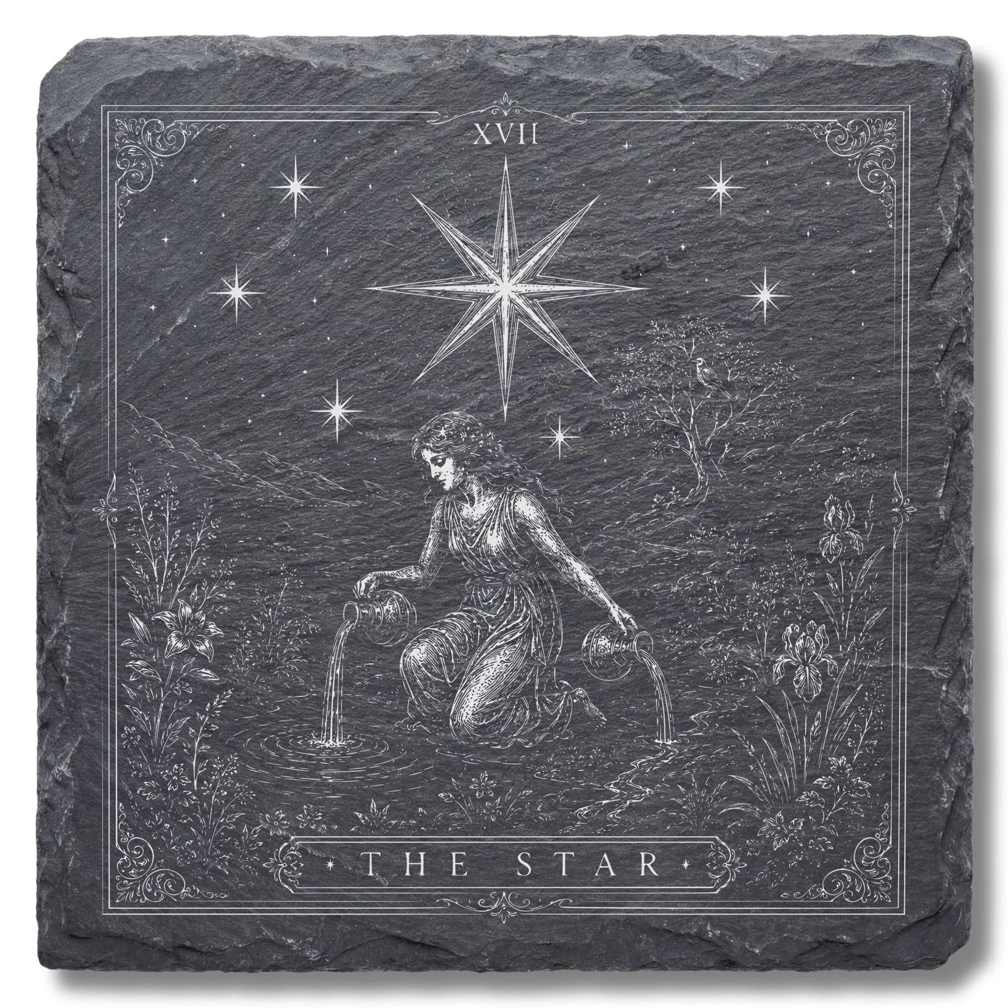 Tarot Schieferuntersetzer – Der Stern (The Star)