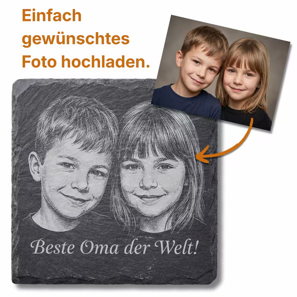 Schieferuntersetzer „Beste Oma der Welt“ – Geschenk Muttertag