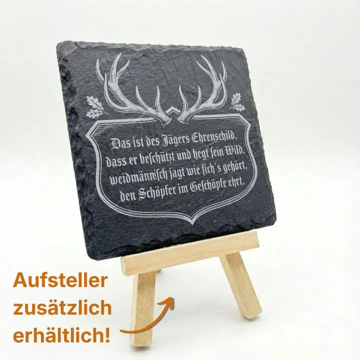Vierer-Set Schiefer Untersetzer mit Gravurmotiv als Geschenkidee