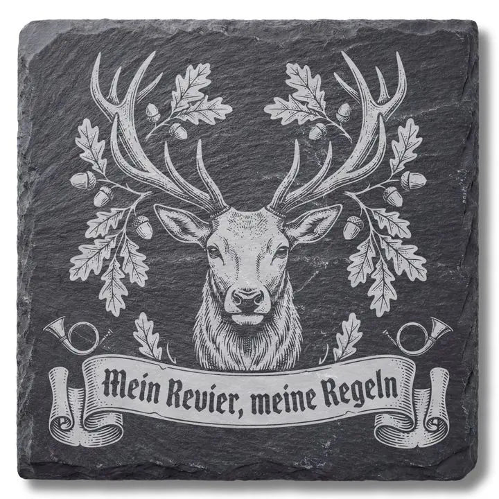 Schieferuntersetzer mit Gravur