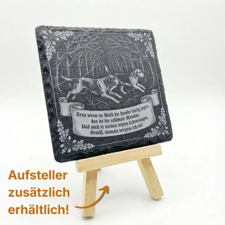 Vierer-Set Schiefer Untersetzer mit Gravurmotiv als Geschenkidee