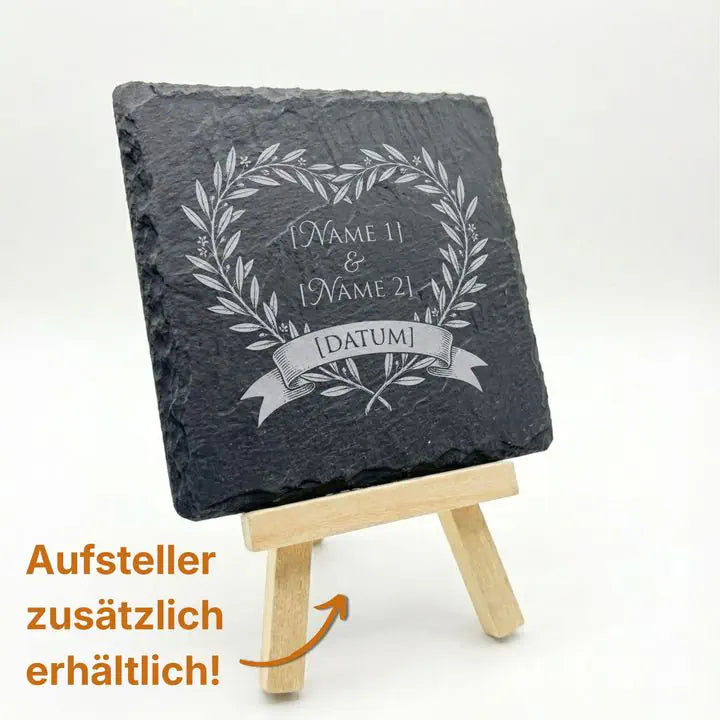 Elegante Präsentation des Schiefer Untersetzer im Wohnambiente