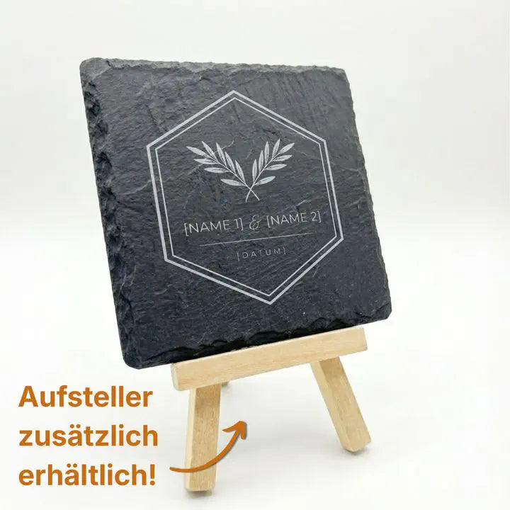 Elegante Präsentation des Schiefer Untersetzer im Wohnambiente