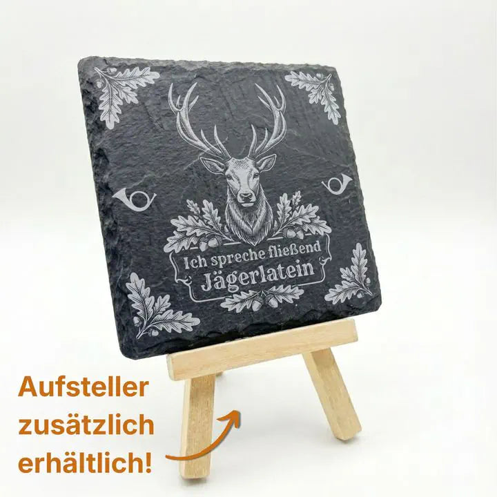 Vierer-Set Schiefer Untersetzer mit Gravurmotiv als Geschenkidee