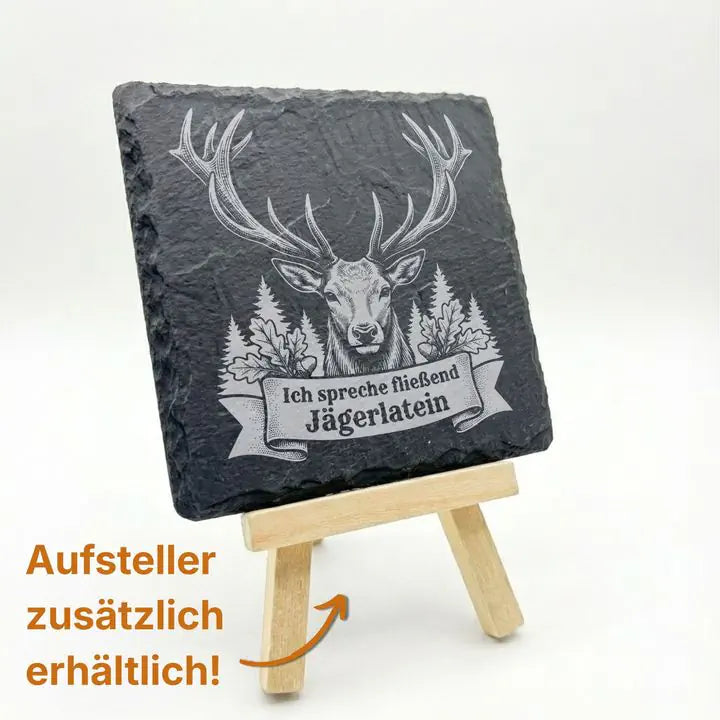 Vierer-Set Schiefer Untersetzer mit Gravurmotiv als Geschenkidee