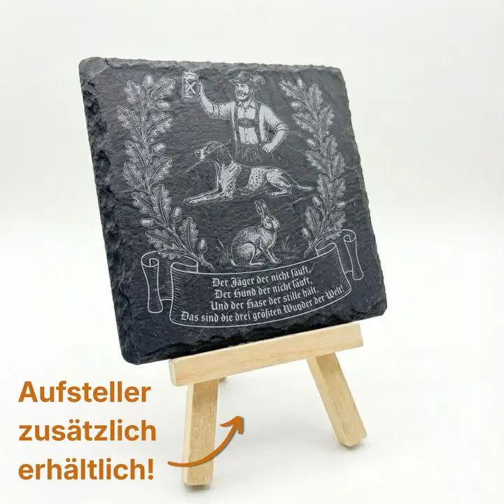 Vierer-Set Schiefer Untersetzer mit Gravurmotiv als Geschenkidee