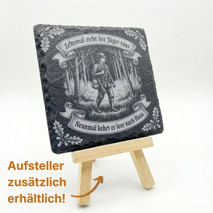 Vierer-Set Schiefer Untersetzer mit Gravurmotiv als Geschenkidee