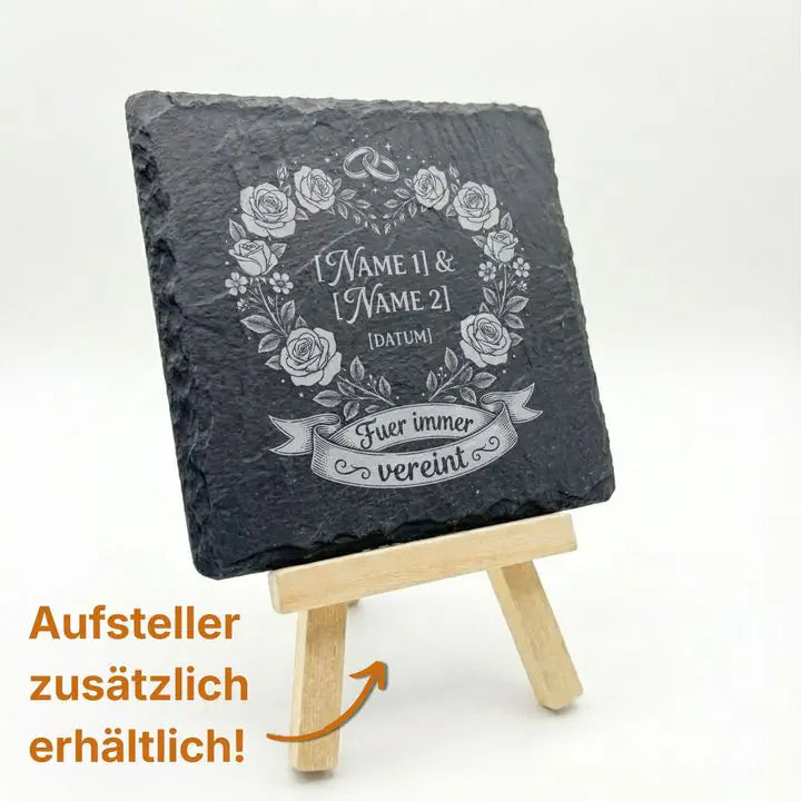 Elegante Präsentation des Schiefer Untersetzer im Wohnambiente