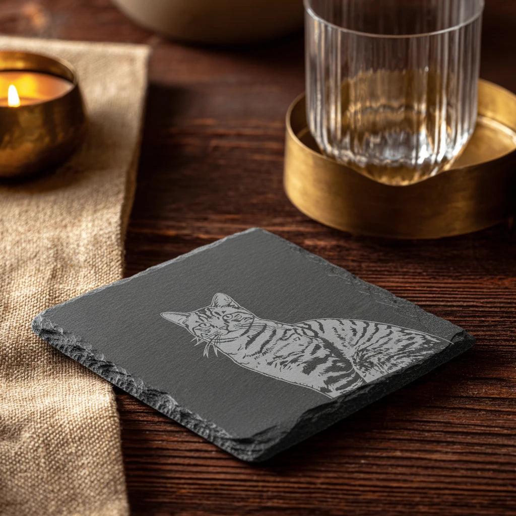 Schieferuntersetzer mit Gravur personalisiert